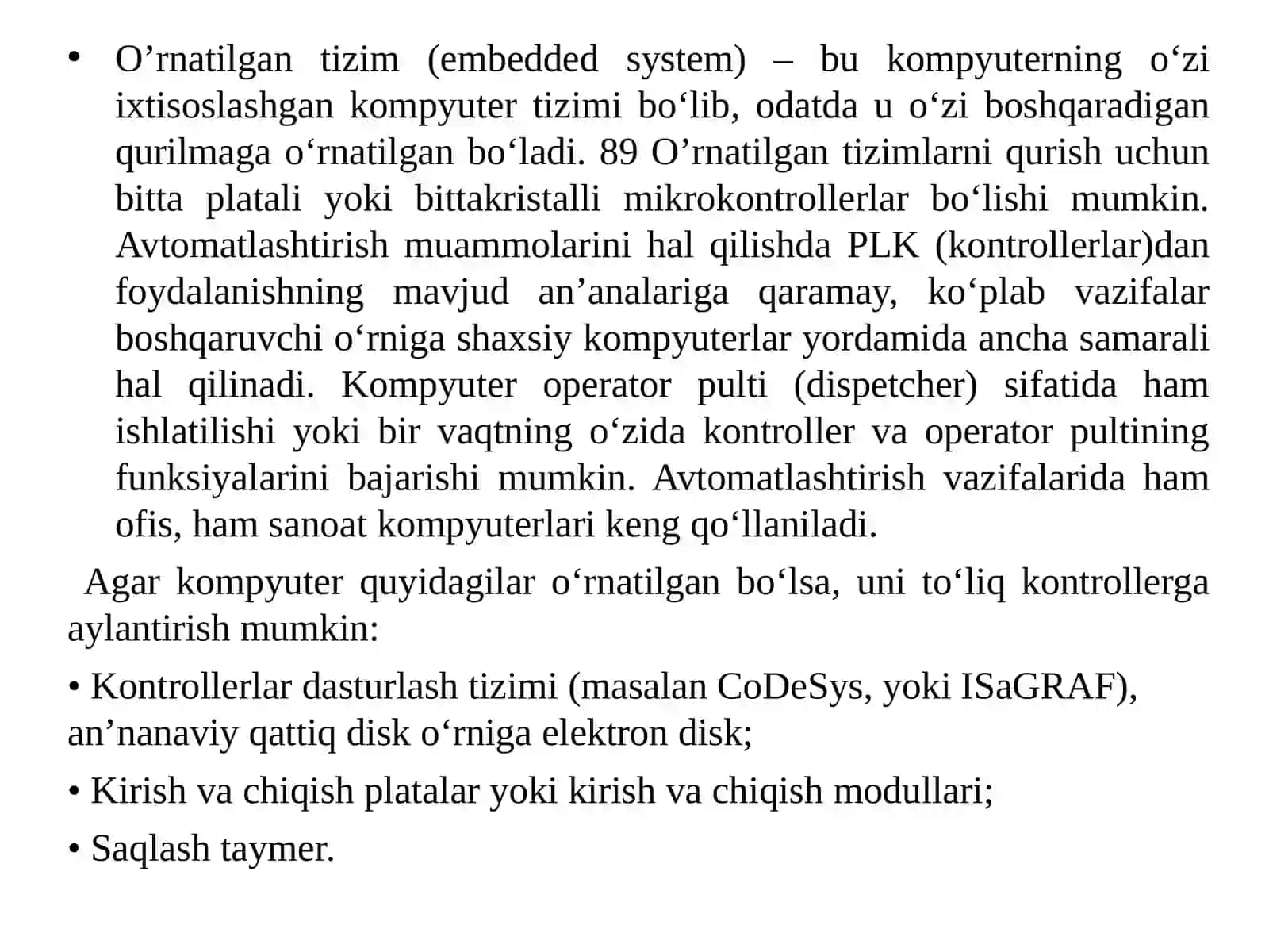 Zamonaviy amaliy vositalar asosida o'rnatilgan tizimlarning apparat va dasturiy ta'minot joriyetish 3