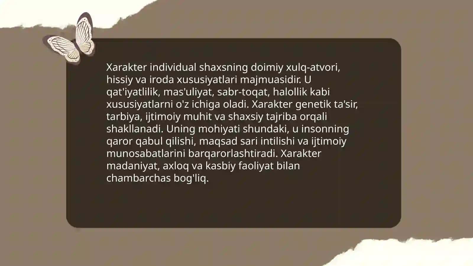 Xarakter haqida tushuncha 3