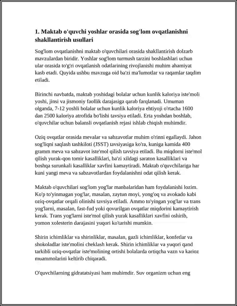 O’QUVCHI YOSHLAR O’RTASIDA SOG’LOM TURMUSH TARZINI SHAKLLANTITISHNING SAMARALI USULLARI 3