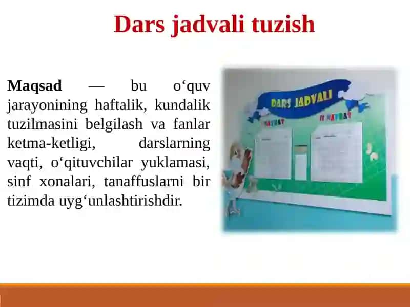 Dars jadvalini tuzishning metodik va me’yoriy talablari 3