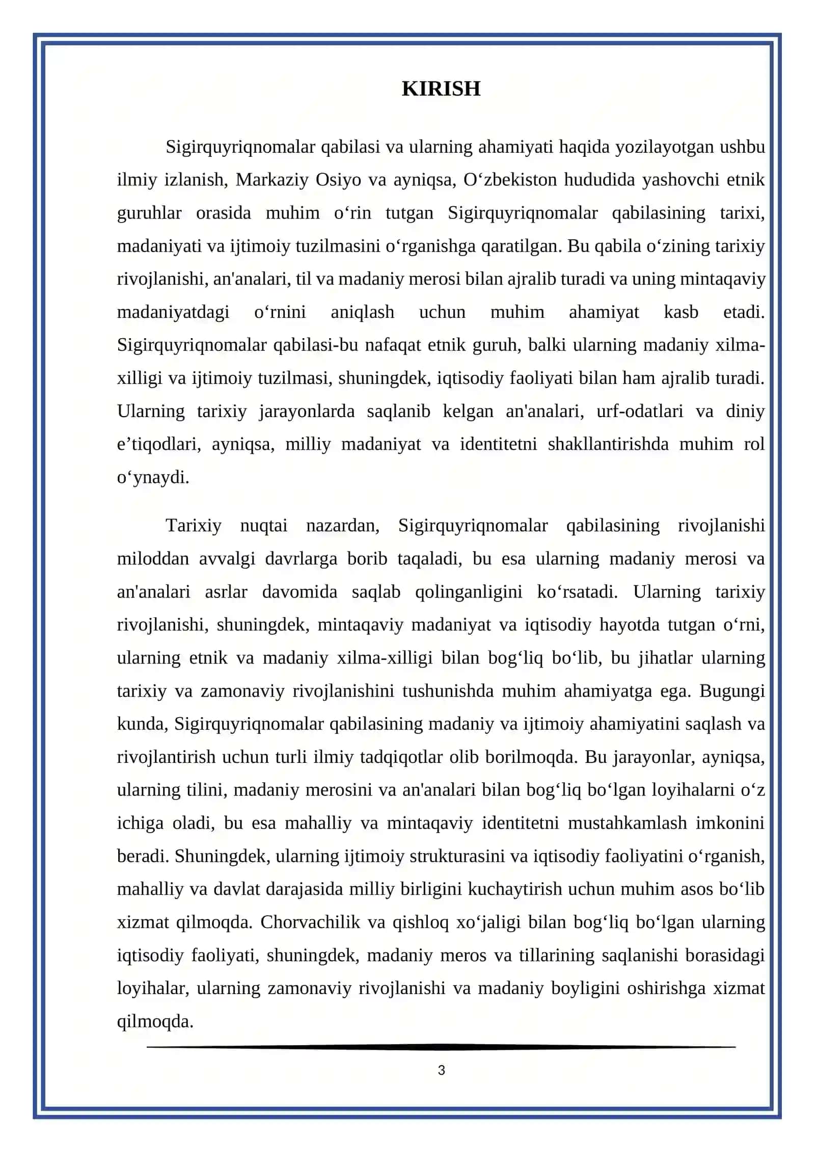 Sigirquyriqnomalar qabilasi hamda ahamyati haqida 3