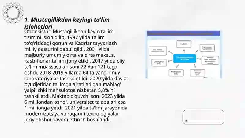 O'zbekiston Respublikasida ta'lim sohasida amalga oshirilgan islohotlar. 3