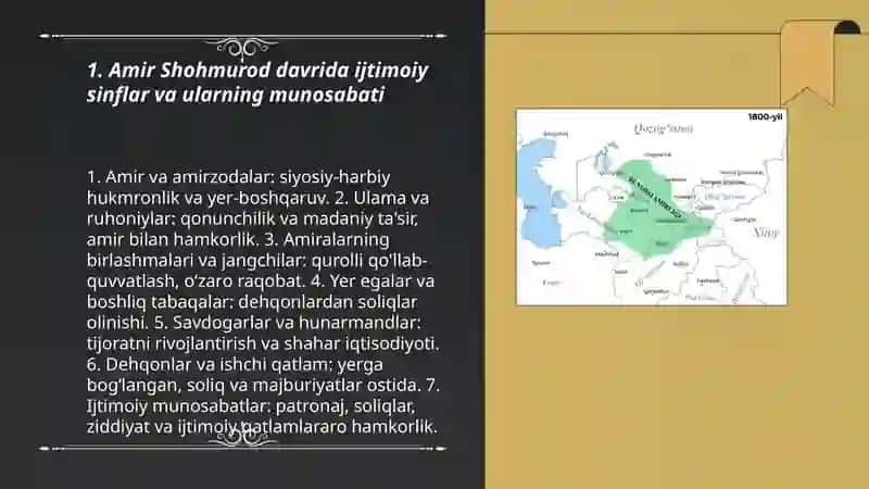 Amir Shohmurod davrida ijtimoiy siyosiy vaziyat 3