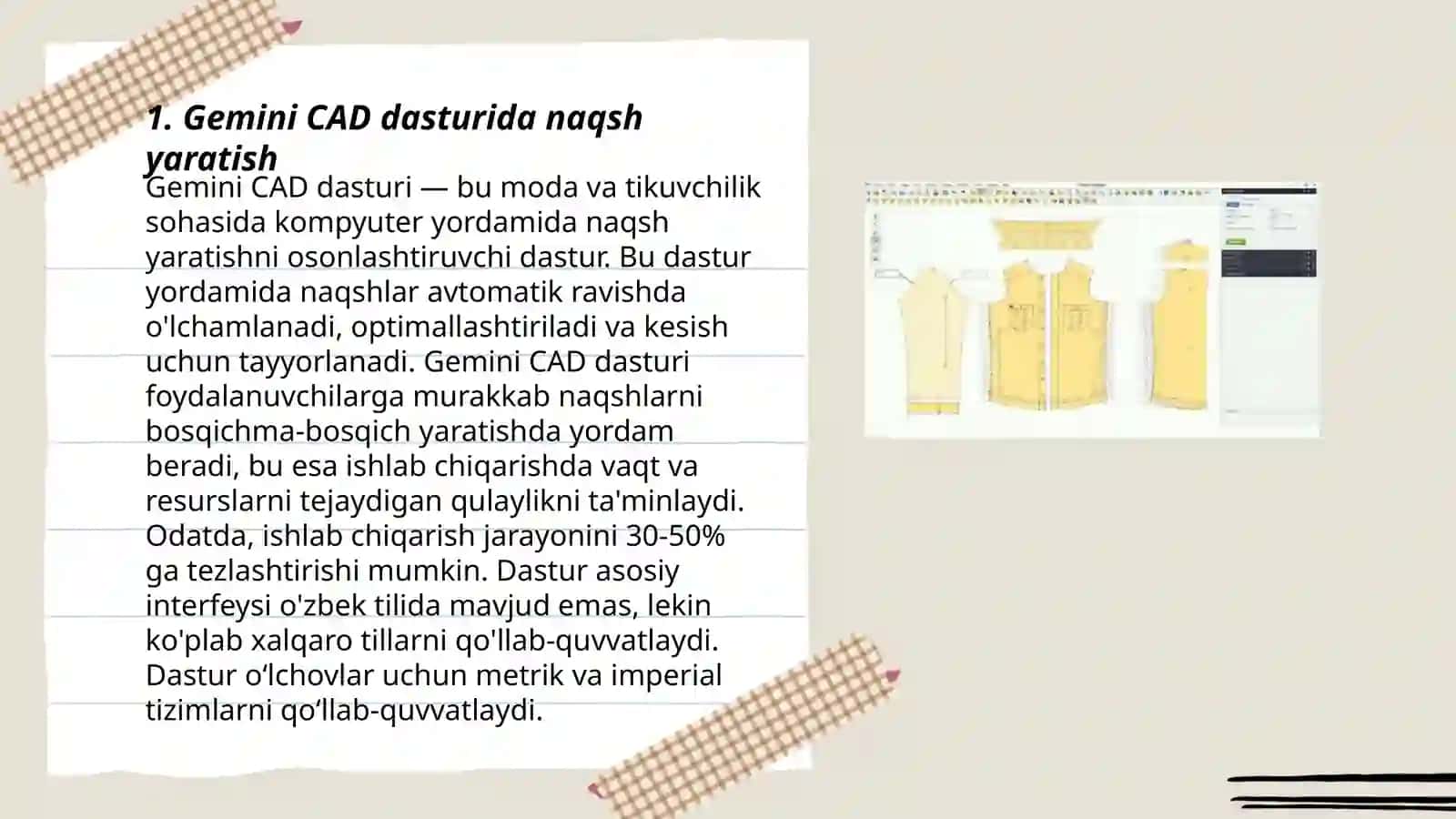 Gemini CAD va sapr programmasida Pattern libos dizaynini loyihalash 3