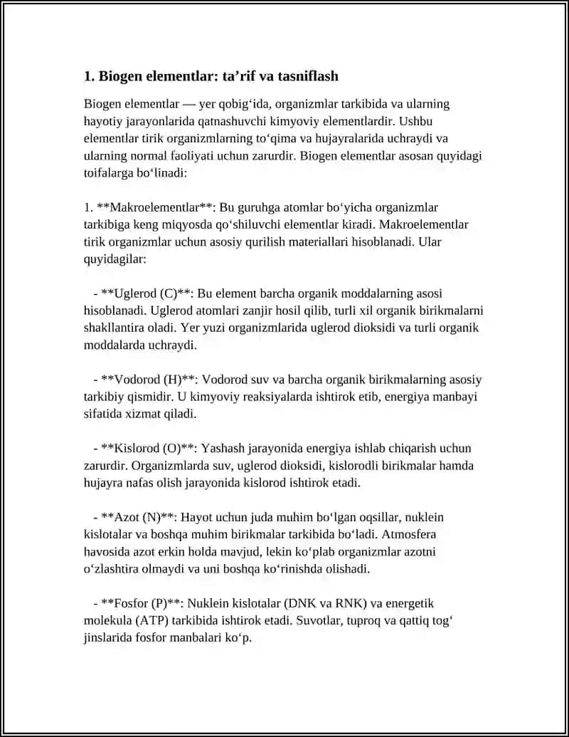 BIOGEN ELEMENTLAR KIMYOSI KLASIFIKATSIYASI 3