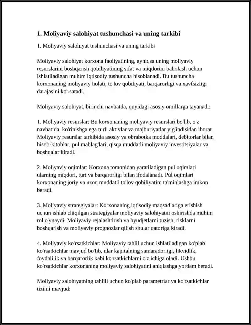 KORXONALAR MOLIYAVIY SOLOHIYATI TARKIBI KORSATGICHLAR TIZIMI VA SAMARADORLIGI TAHLILI 3