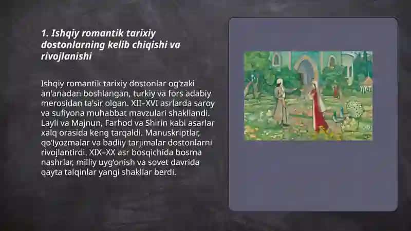 Ishqiy romantik tarixiy dostonlar 3