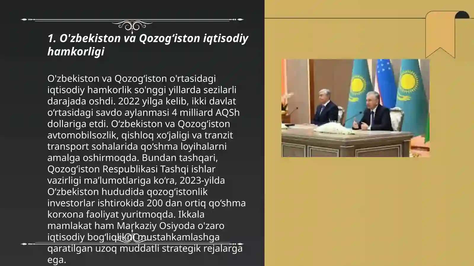 O’zbekiston va Qozoqiston munosobatlari 3