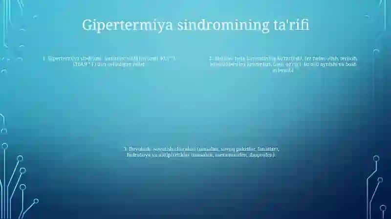 Gipertermiya Sindromi Va Uni Davolashda Ishlatiladigan Dori Vositalari 3