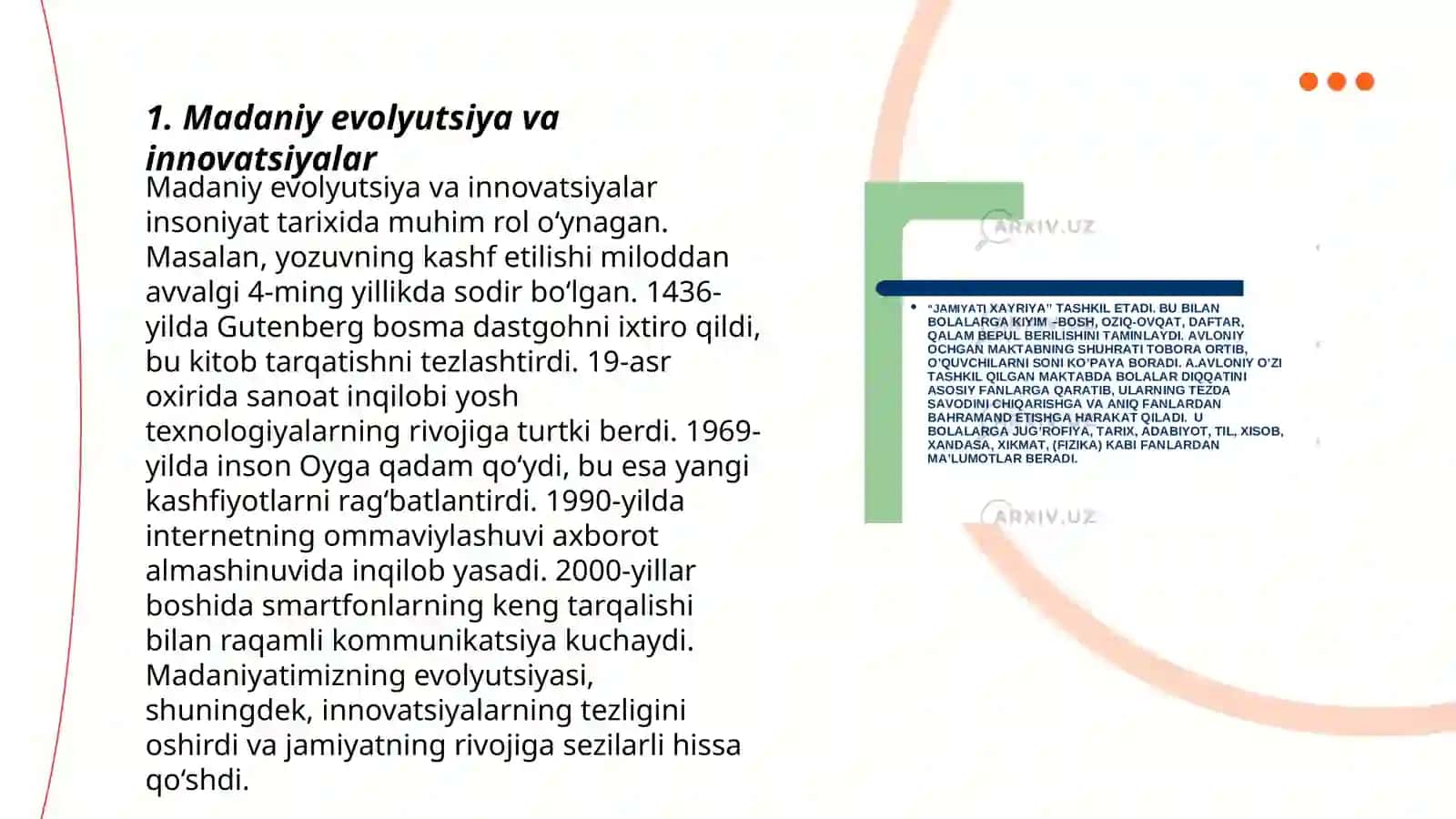Avloniyning "Madaniyat toʻlqinlari" maqolasi va E.Tofflerning "Uchinchi toʻlqin" asarini qiyosiy tahlil etish 3