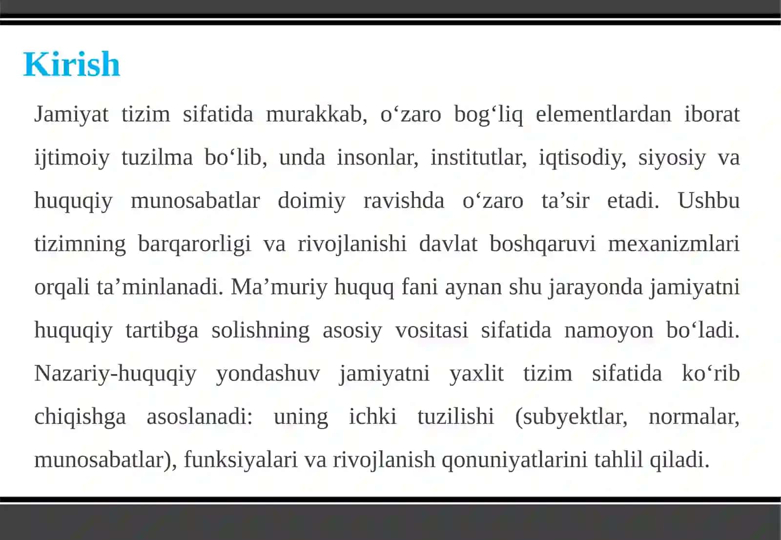 Jamiyat tizim sifatida: nazariy-huquqiy yondashuv 3