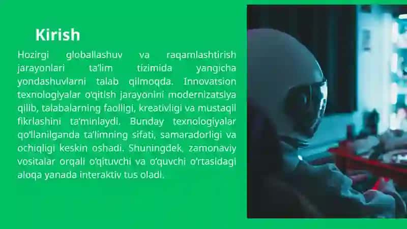 Innovatsion texnologiyalar ta'lim sifatini oshirish manbai sifatida 3