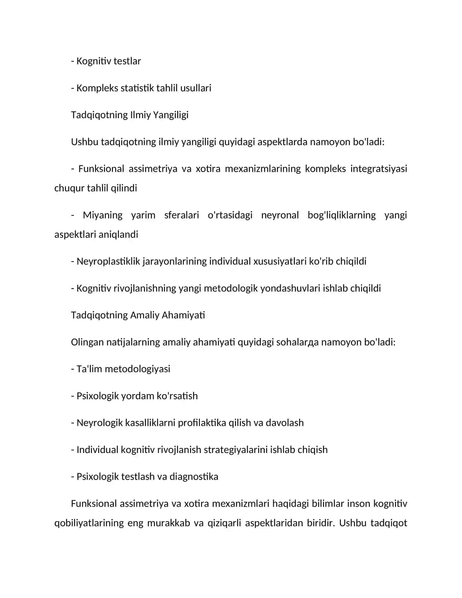 Funksional Assimetriya va Xotira: Kompleks Neyropsikhologik Tadqiqot 3