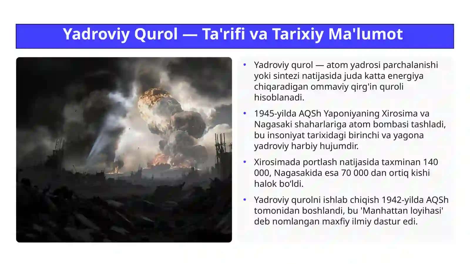 Yadroviy jabrlanish o'chog'i va radioaktiv ifloslanish uning tavsifi. Kimyoviy qurol, uni qo'llash usullari va ZM tavsifi 3