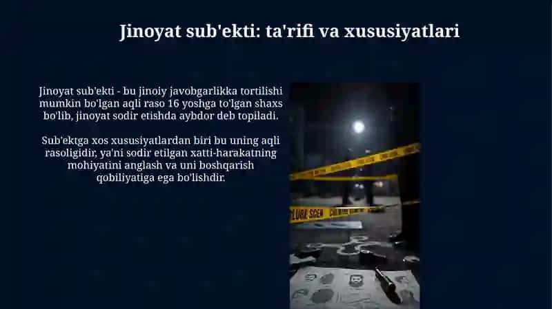 Jinoyat sub'ekti: ta'rifi va xususiyatlari 3