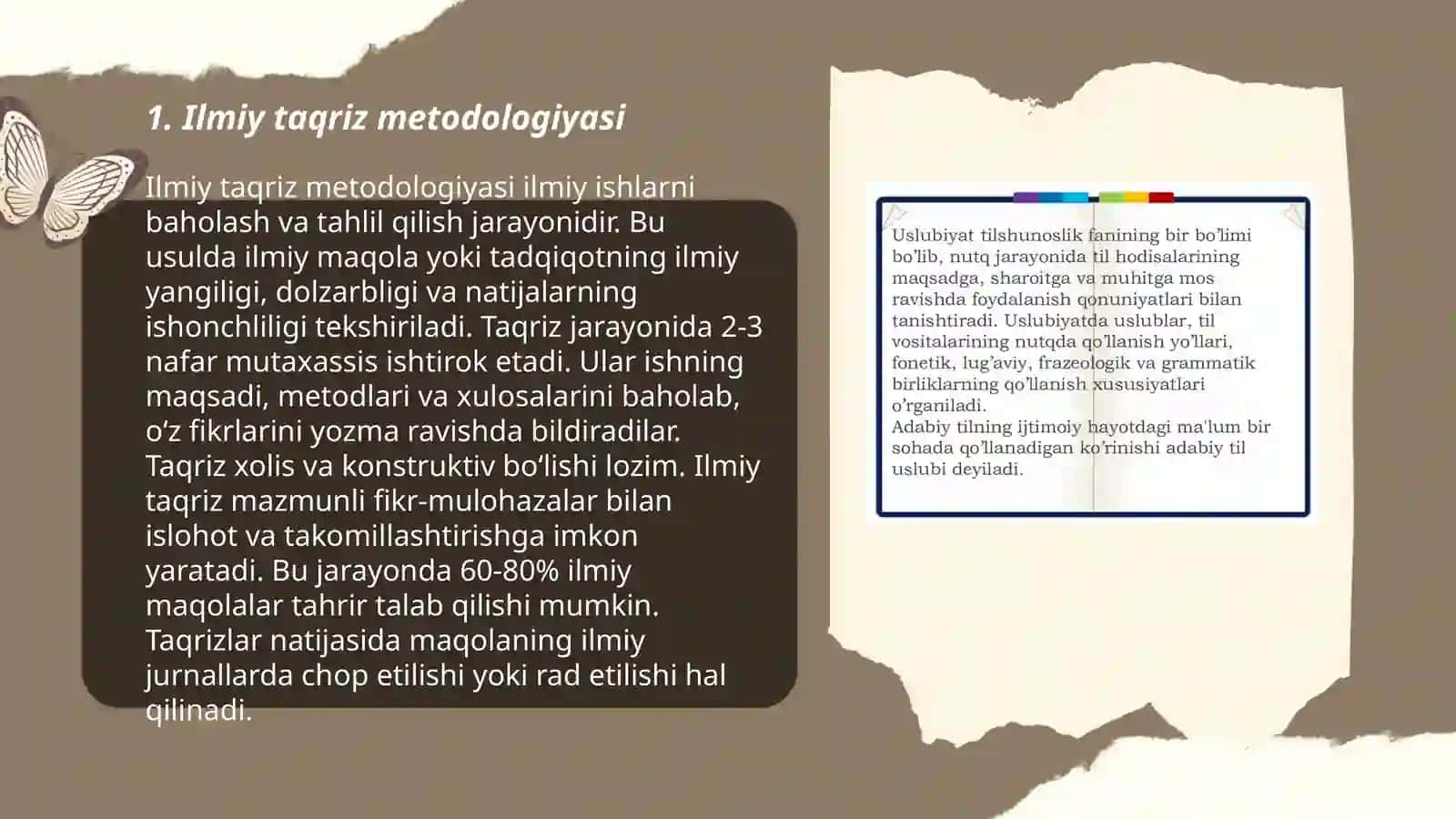 Egallanayotgan sohaga oid ilmiy maqolaga berilgan ilmiy taqriz tahlili 3