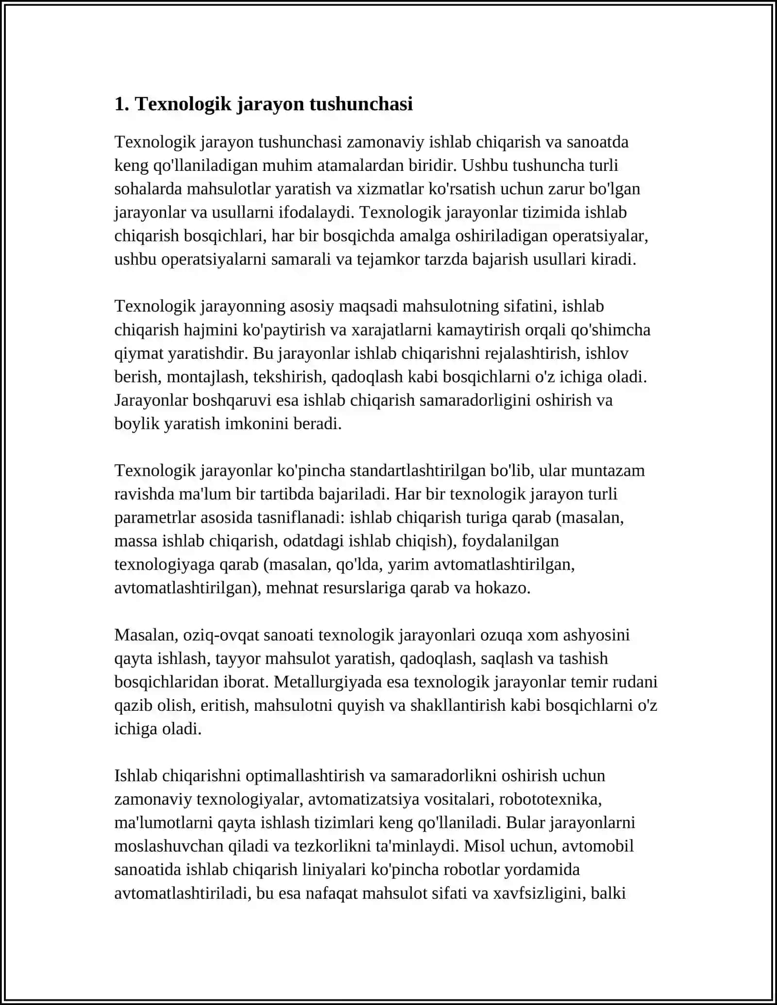 Texnologik jarayonlarni identifikatsiyalashning umumiy tushunchalari 3