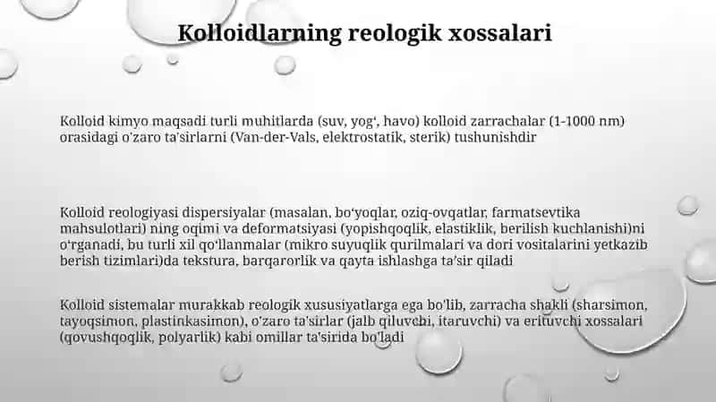 Kalloid kimyo fanining maqsadi va vazifalari 3