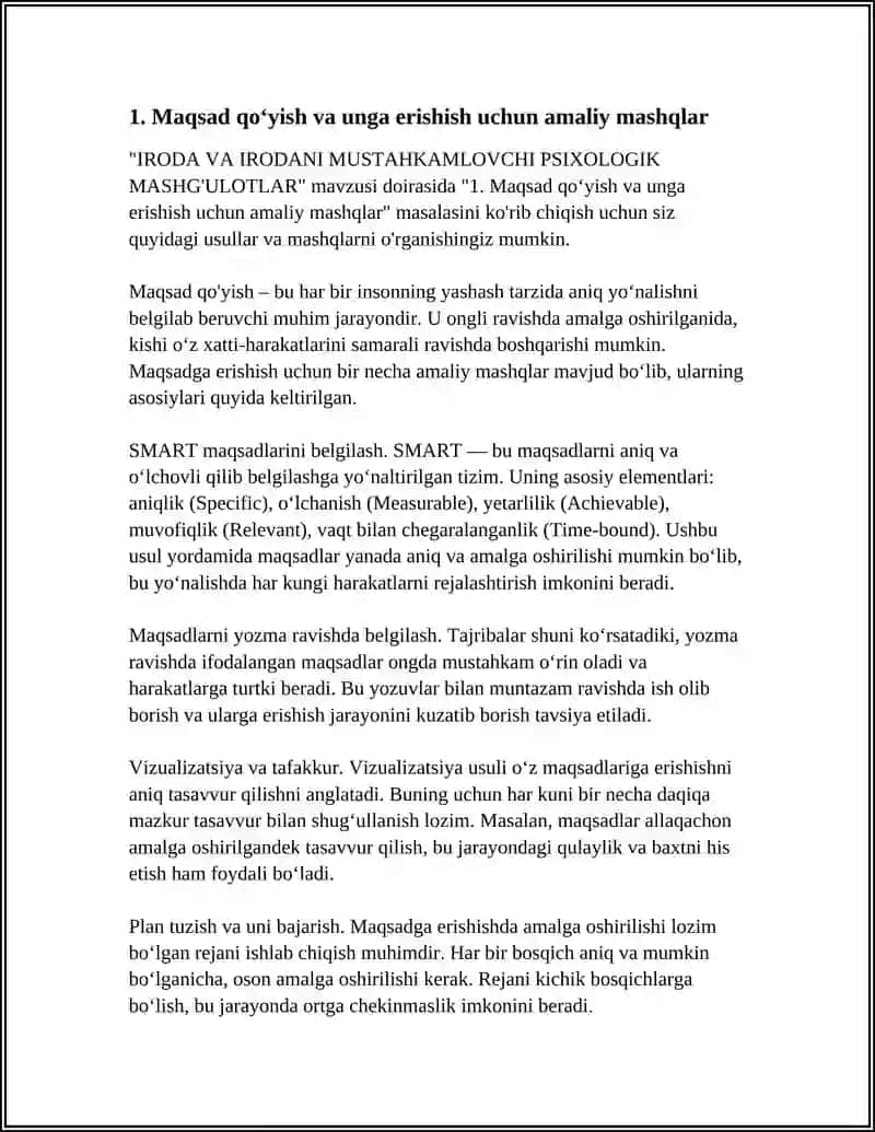 IRODA VA IRODANI MUSTAHKAMLOVCHI PSIXOLOGIK MASHG'ULOTLAR 3