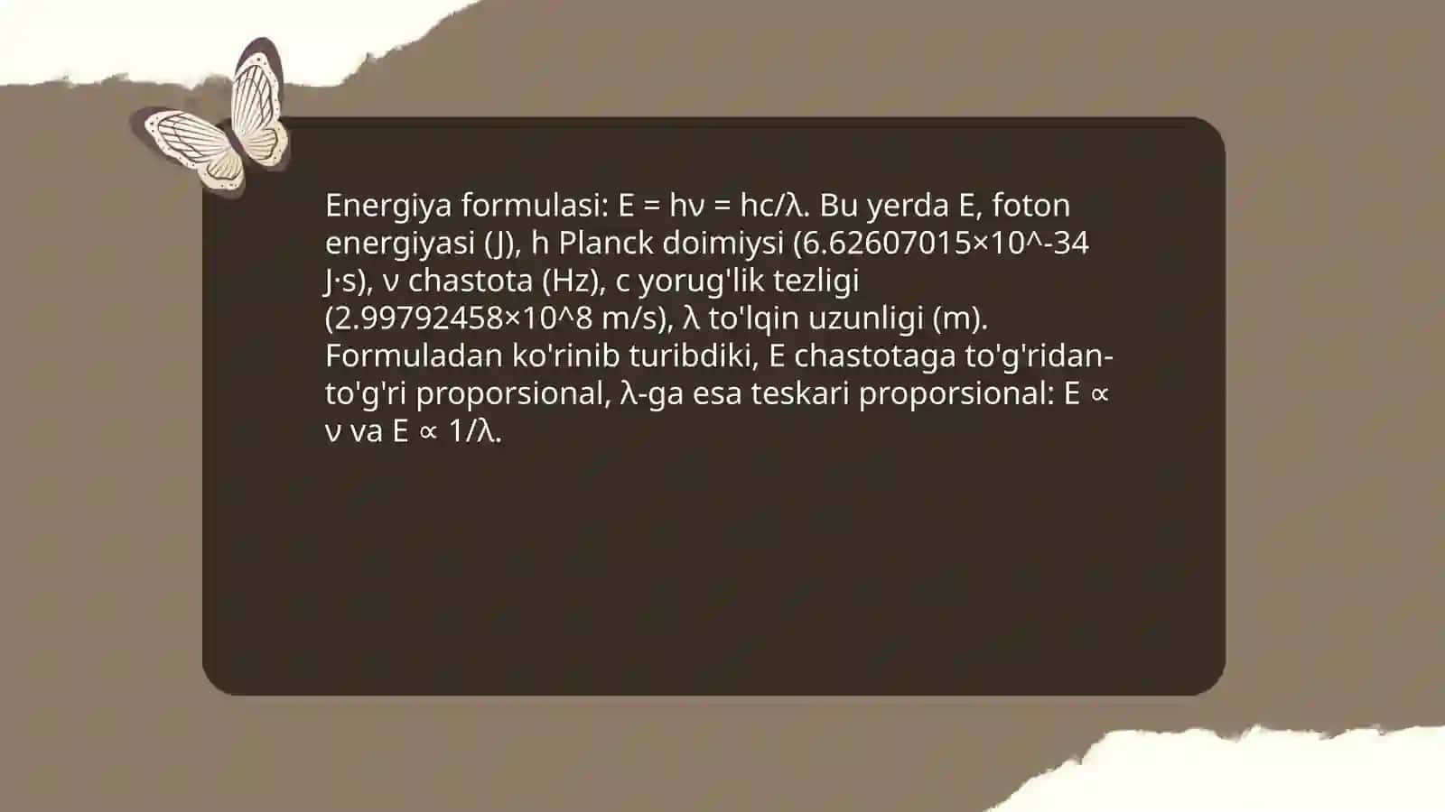 Nurning to'lqin va energiya xarakteristikalari o'rtasidagi bog'liqlik 3