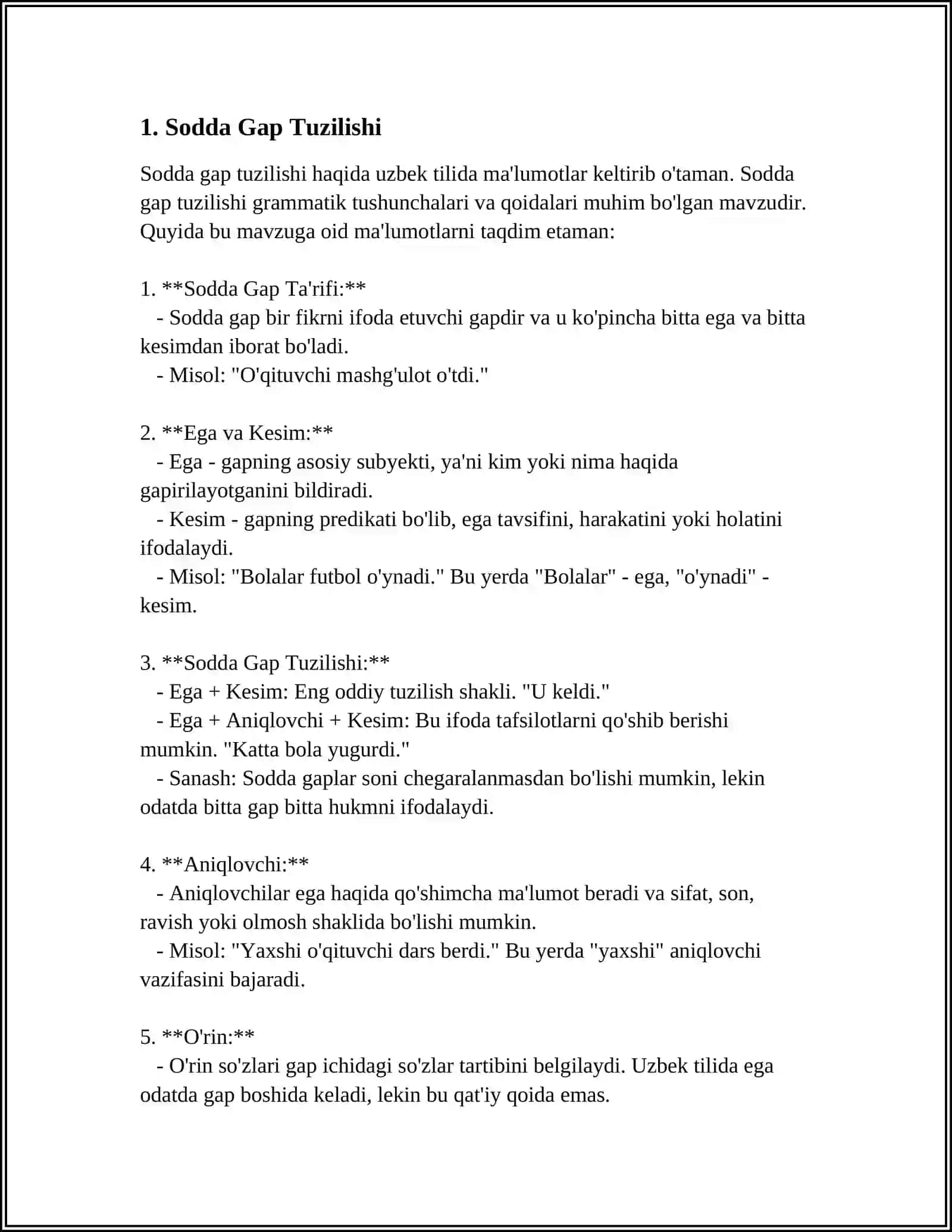 MUSTAQIL ISH: SINTAKSIS 3