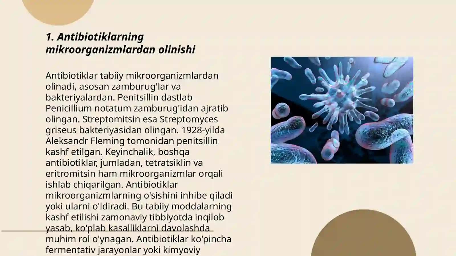 Mikroorganizmlar orasidagi antibiotik hosil qiluvchilar 3