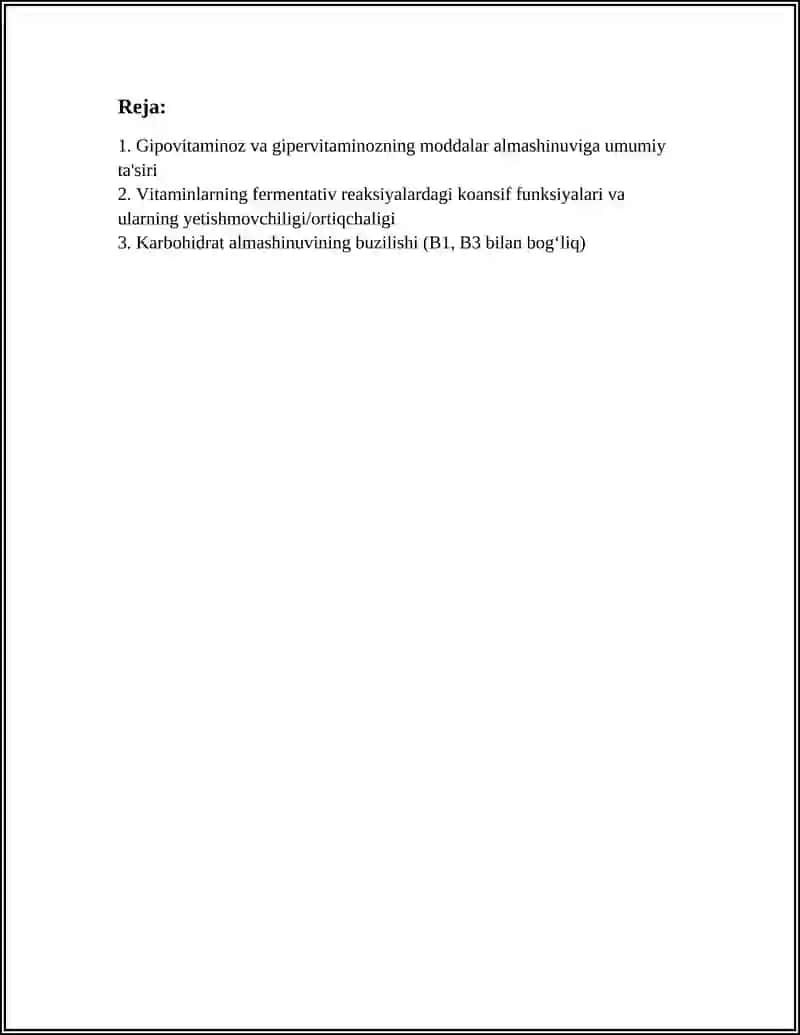 GIPOVITAMINOZ VA GIPERVITAMINOZ HOLATLARDA MODDA ALMASHINUVINING BUZILISHI 3