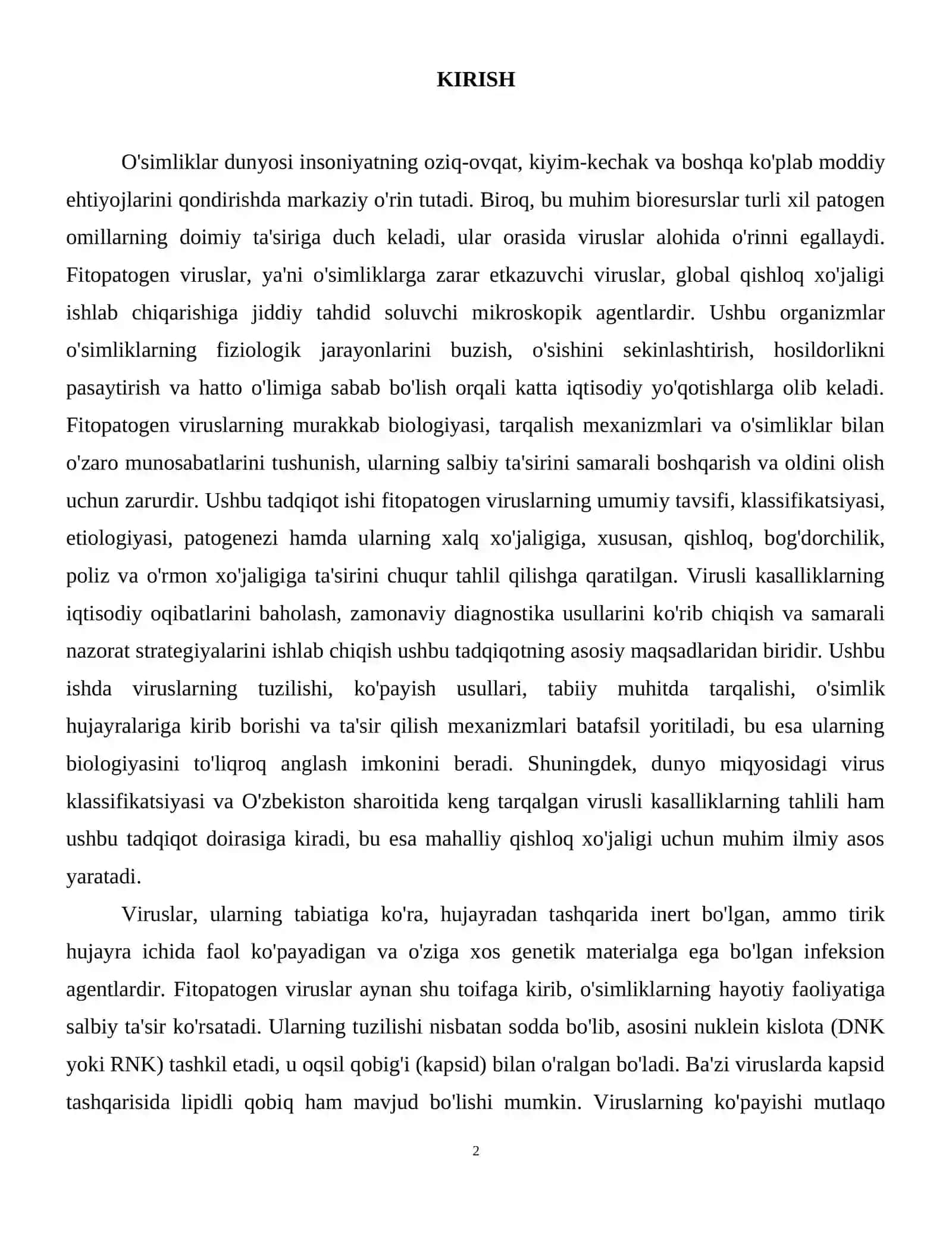 Fitopatogen viruslar va ularning xalq xo‘jaligidagi ahamiyatini tahlil etish. 3