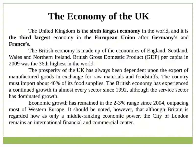 The economy, sport and Mass media in the UK 3