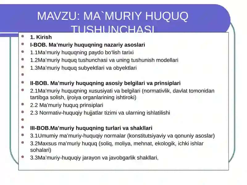 Ma`muriy Huquq Tushunchasi 3