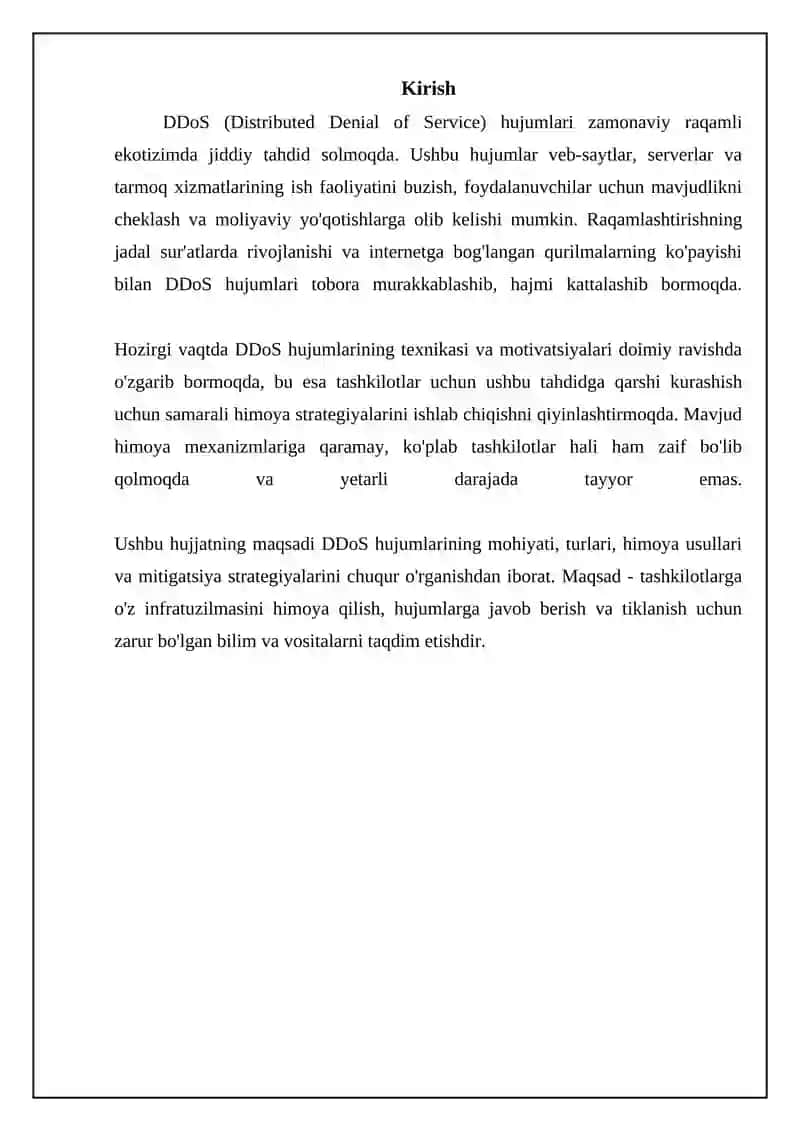 DDos hujumlari va ulardan himoyalanish 3