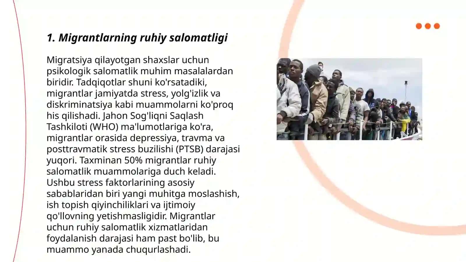 Migrantlarning ruhiy jatohati qaytgan muhojirning ruhiy jarohati sifatida 3