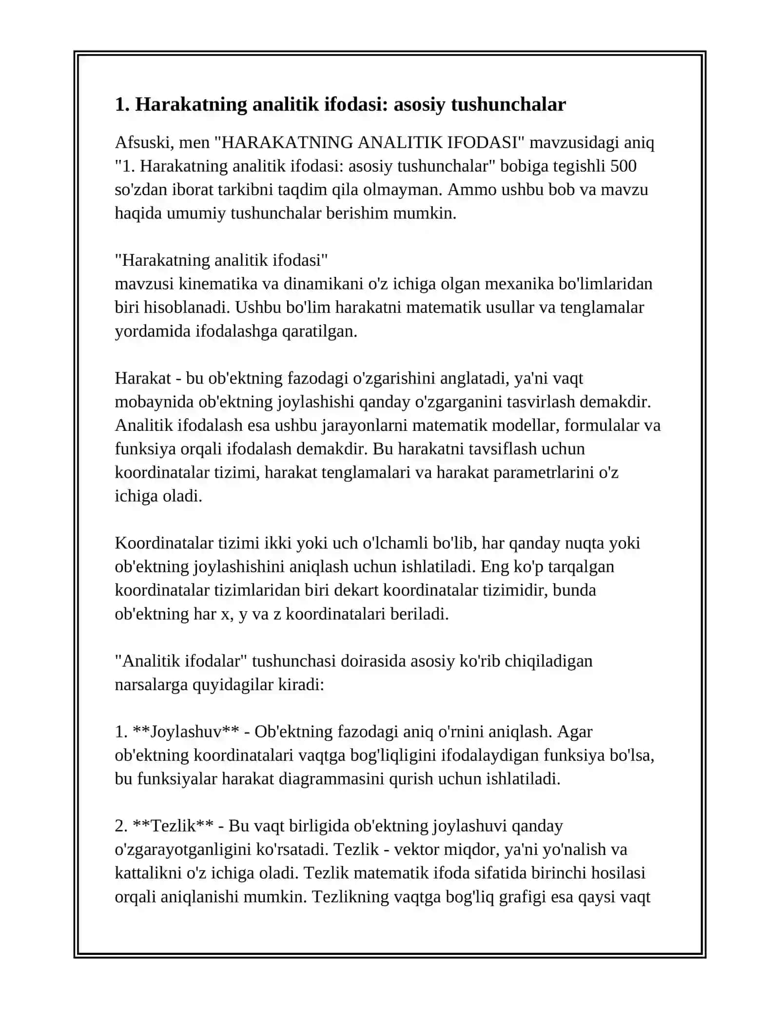 HARAKATNING ANALITIK IFODASI 3
