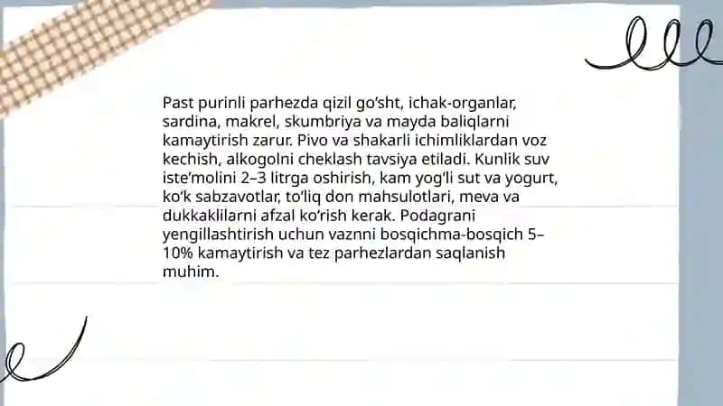 Podagra va semizlikni bartaraf etuvchi vositalar 3