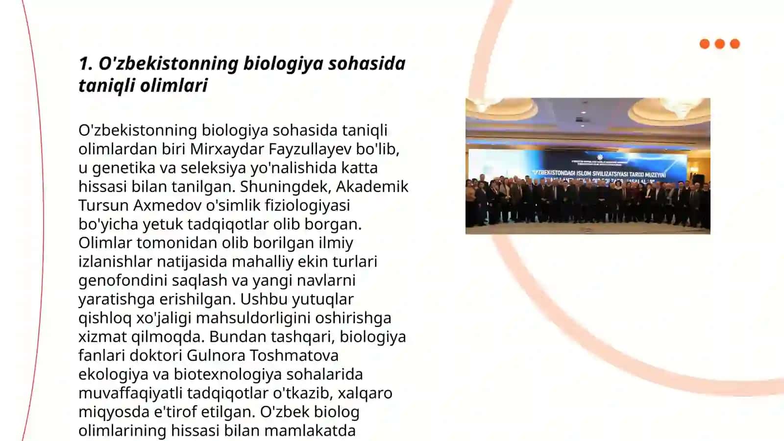 O'zbekistonning biologik olimlari dunyo nigohida 3