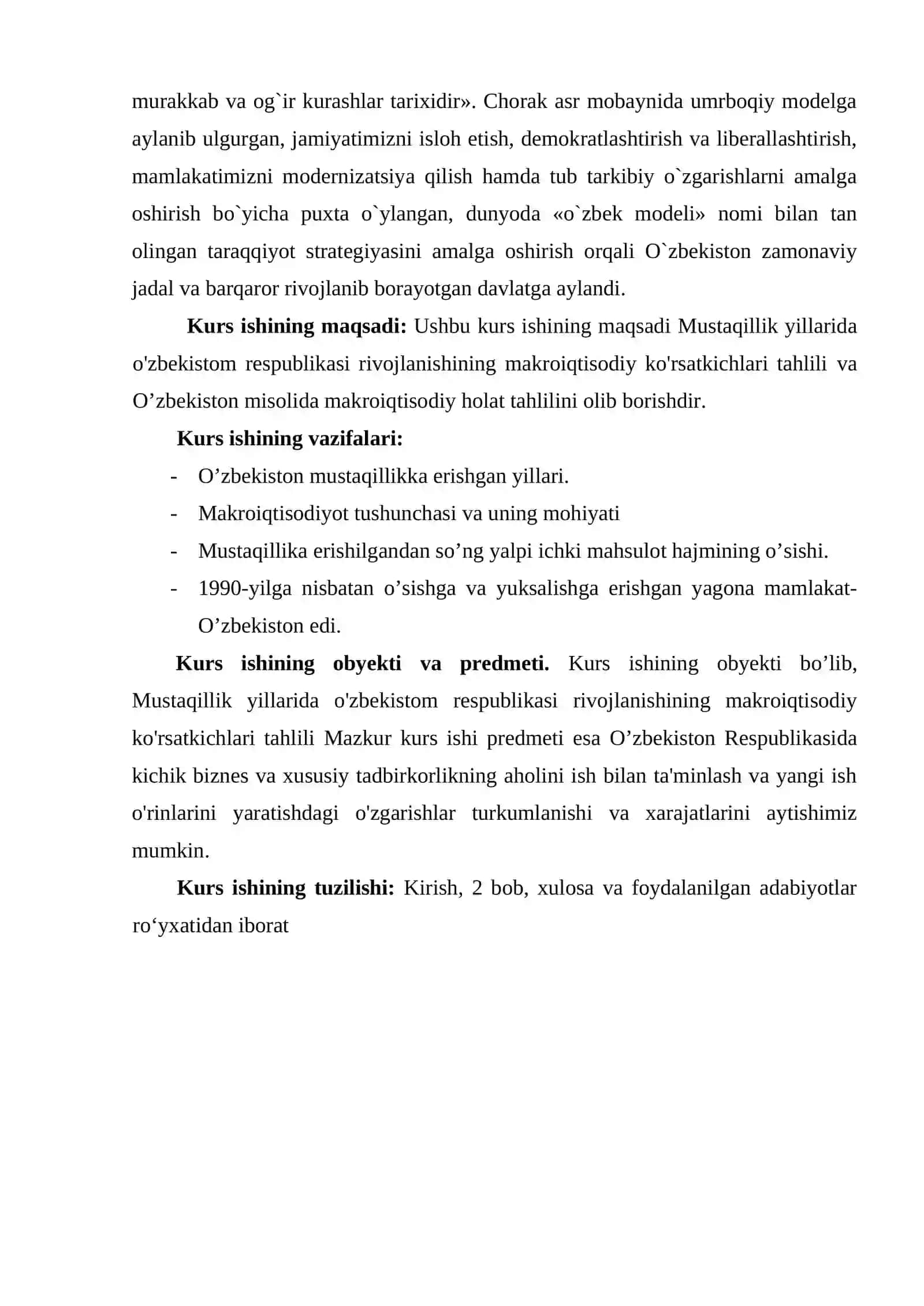 Mustaqillik yillarida O'zbekistom Respublikasi rivojlanishining makroiqtisodiy ko'rsatkichlari tahlili 3