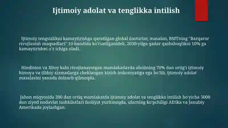 Ijtimoiy ishning globolizatsiyasi 3