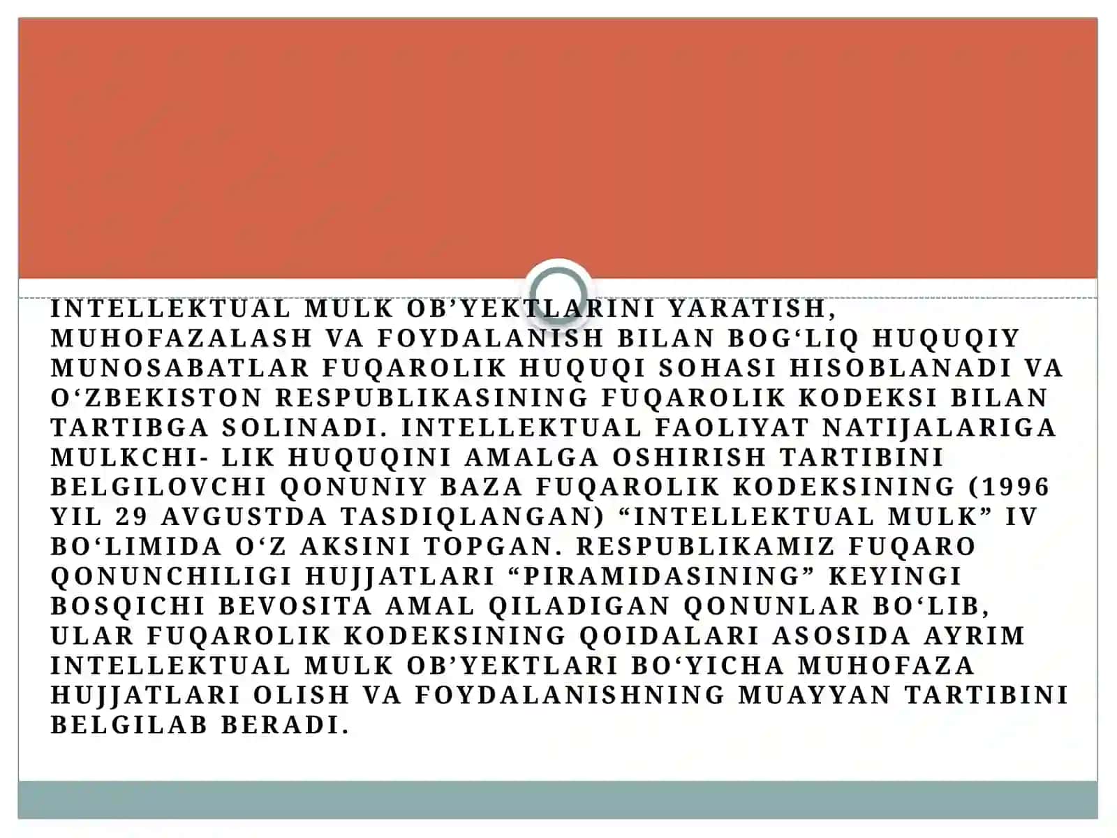 Intellektual mulk obyektlarini muhofazalash sohasida O'zbekiston qonunchiligi 3