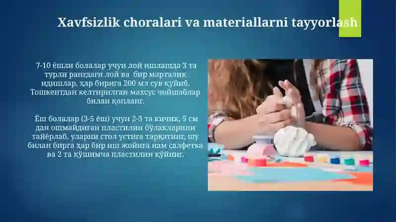 Loy va plastilin mashg'ulotlari 3