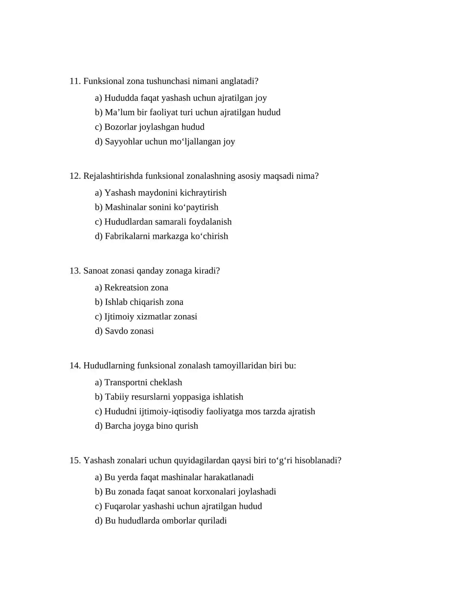 Funksional zonalar va rejalashtirish tamoyillari. Ishlab chiqarish va sanoat zonalari 3