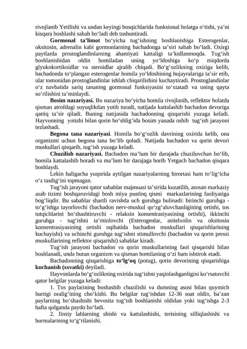 7-ma’ruza. TUG‘ISH VA TUG‘ISHDAN KEYINGI DAVR FIZIOLOGIYASI 3