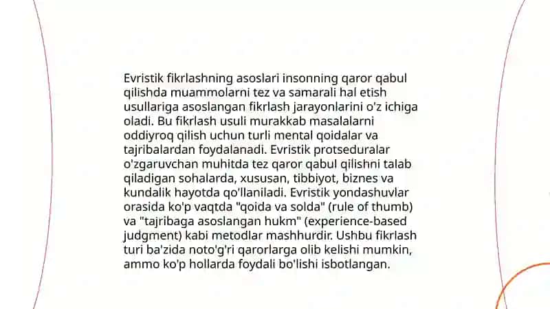 Evristik fikrlashda evristik qoidalarning turlari 3