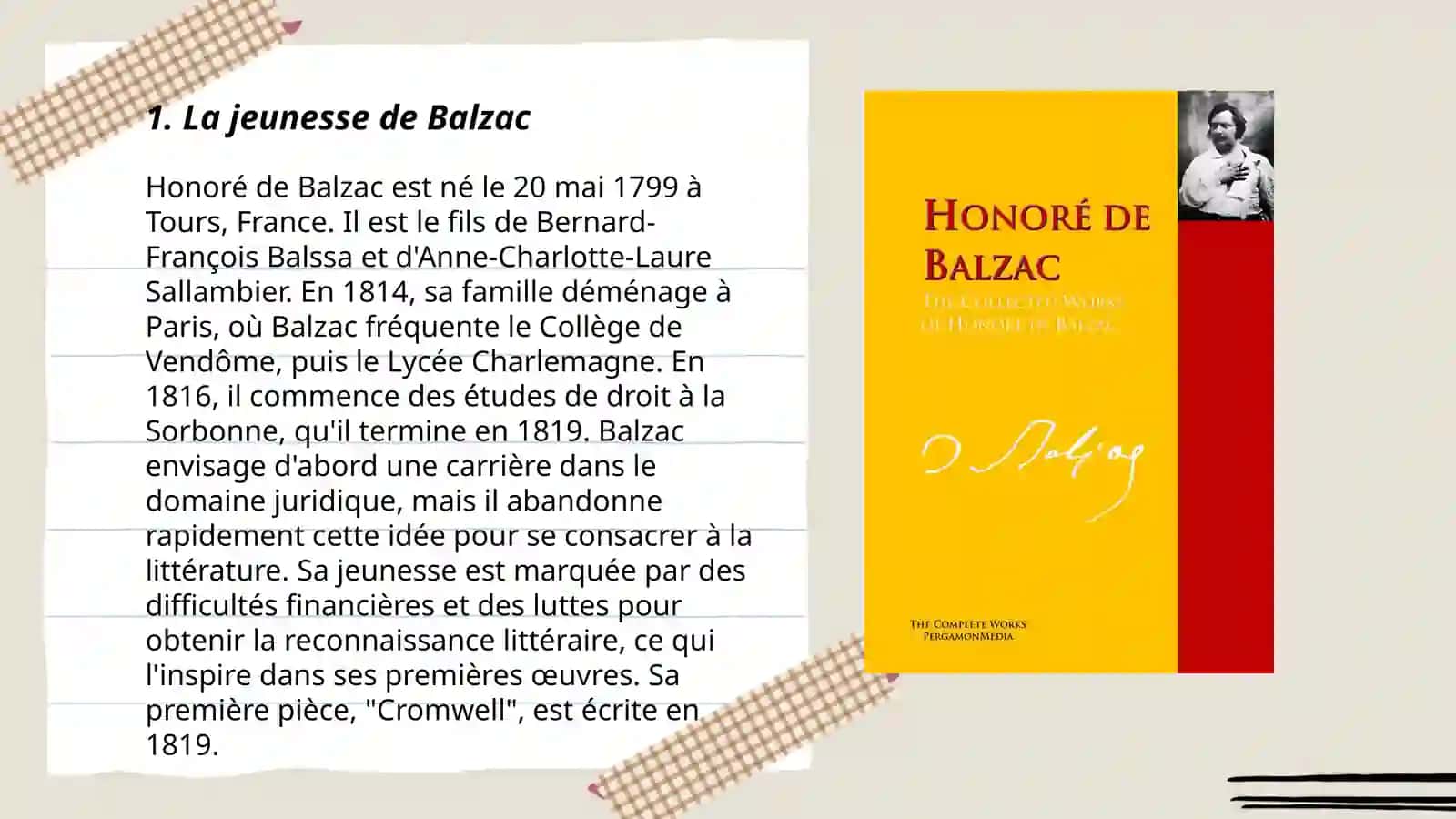 La vie et l'activité litteraire Honore de Balzac 3