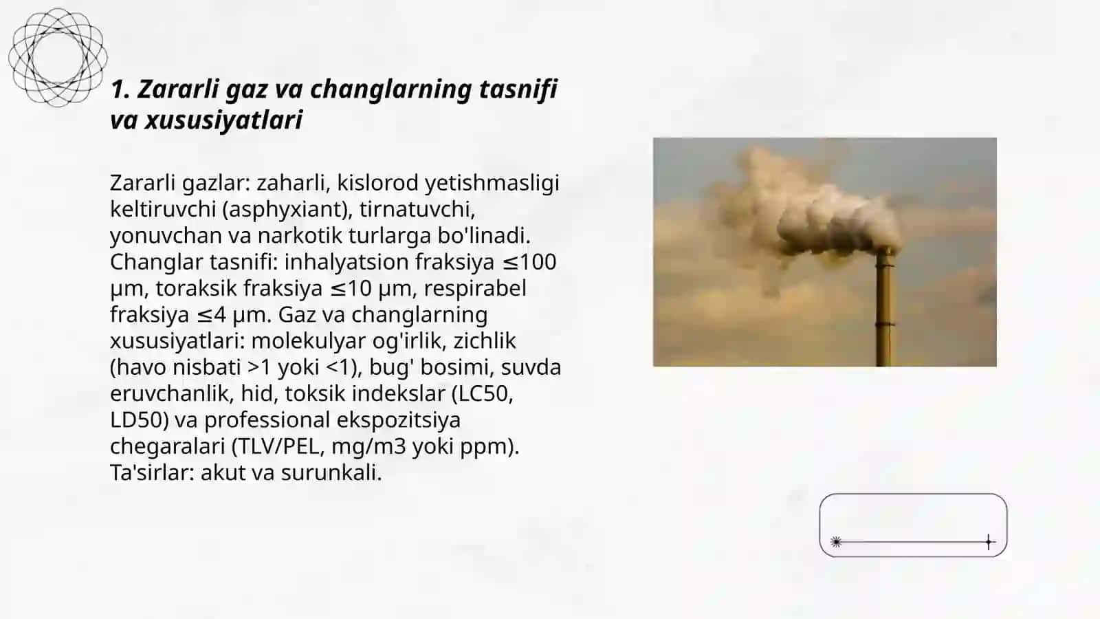 Zararli gaz va changlardan ximoyalanish 3
