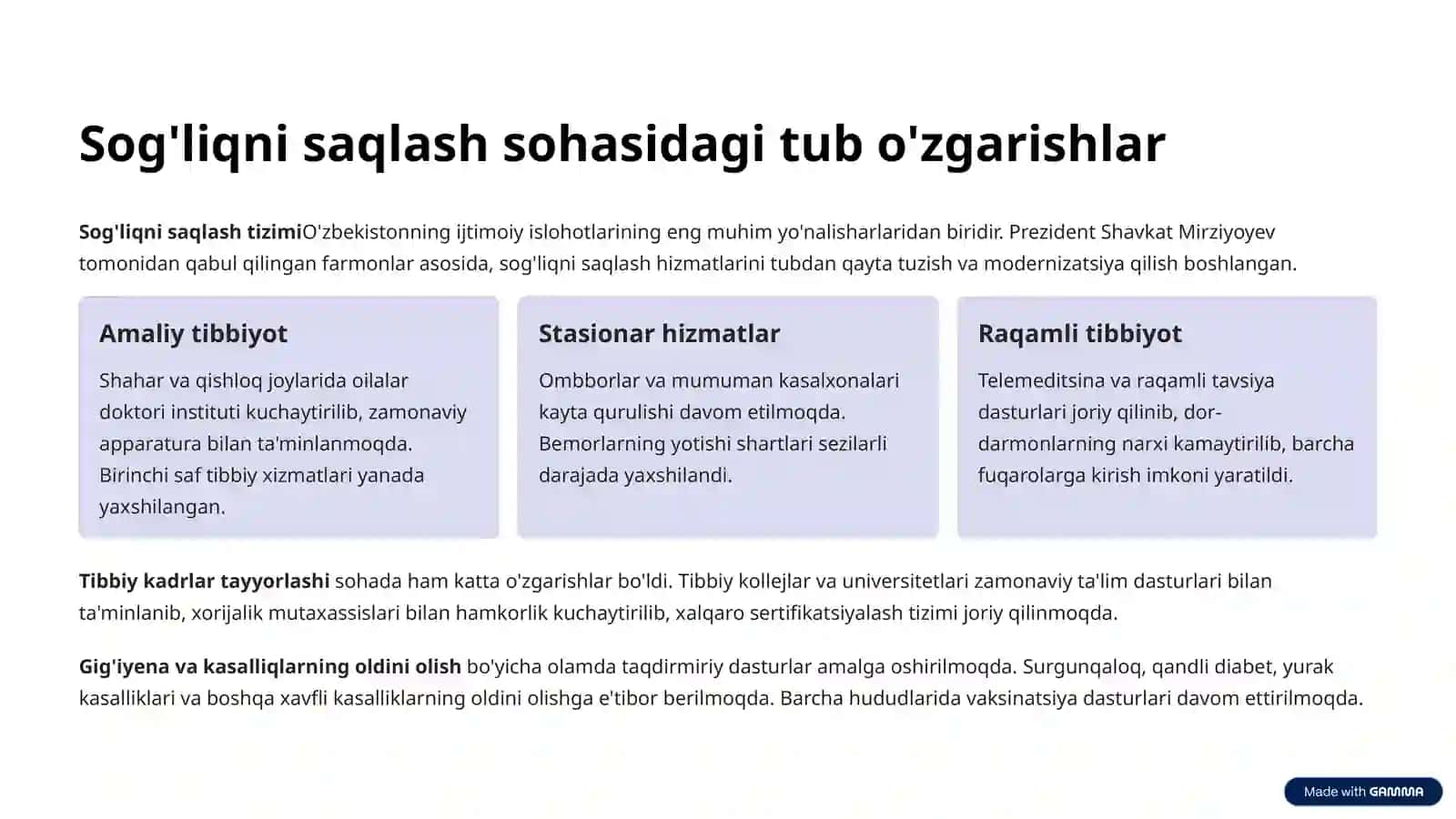 O'zbekiston Respublikasida ijtimoiy sohadagi islohotlar 3