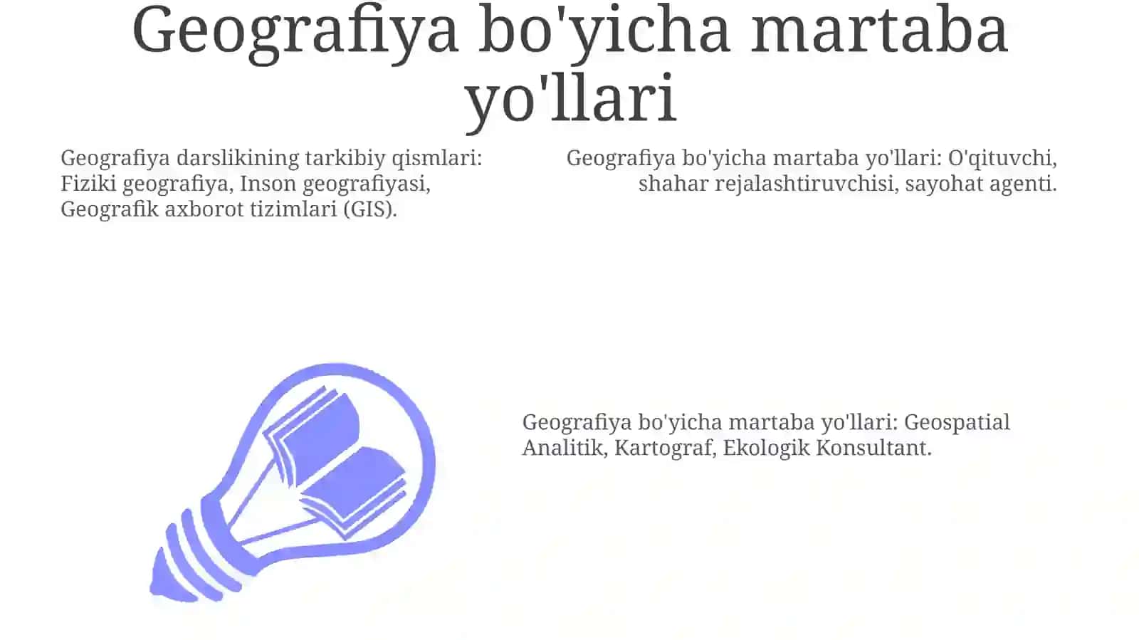 Geografiya ta'lim mazmunining tarkibiy qismlari 3
