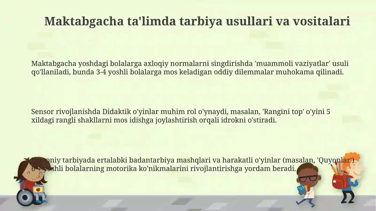 Maktabgacha ta'limda tarbiya berish usullari va tarbiyalari 3