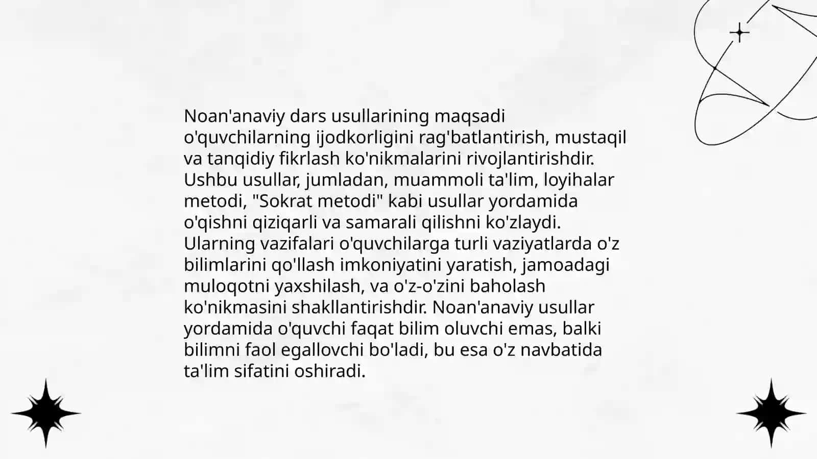 Biologiyani oʻqitishda “Noannaviy dars” shaklidan foydalanish metodikasi 3