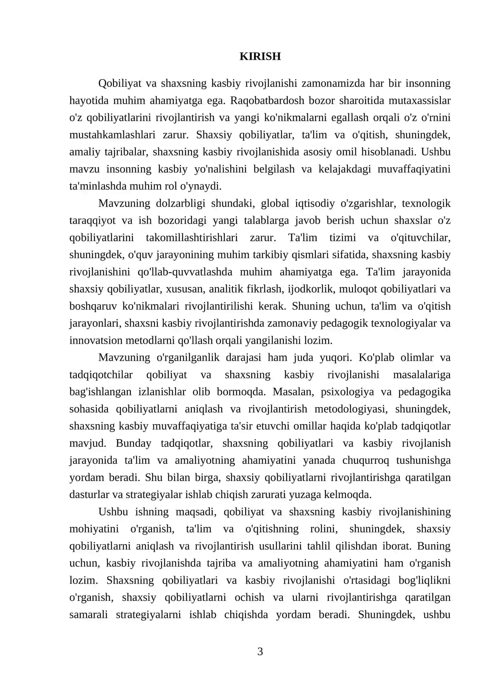 Qobiliyat va shaxsning kasbiy rivojlanishi 3