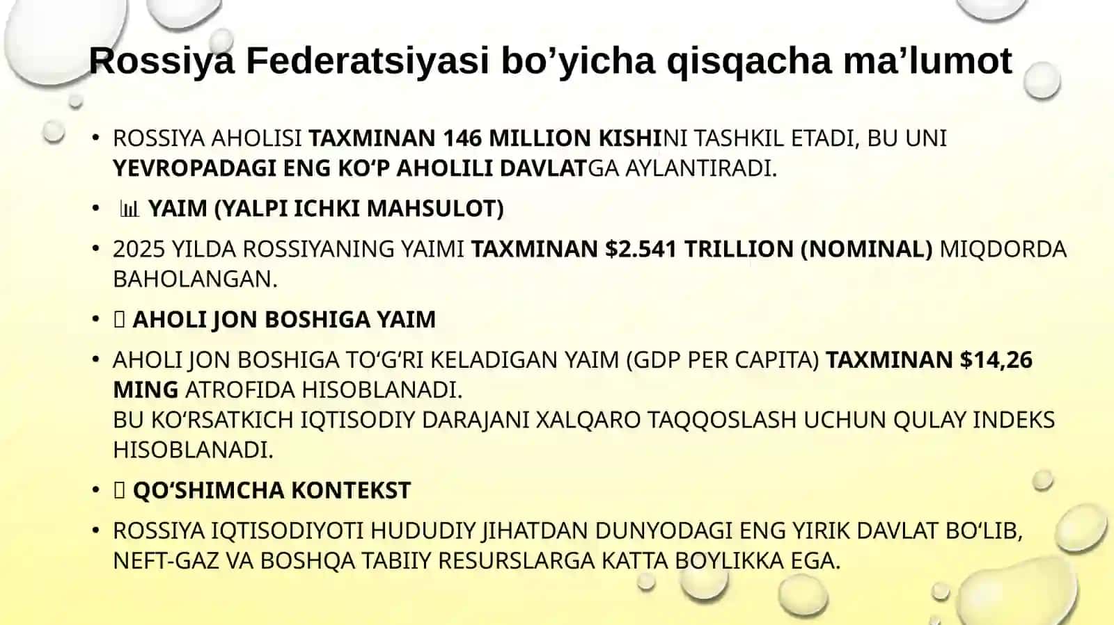 Rossiya Federatsiyasi iqtisodiyotining tarmoqlari bo'yicha tahlil 3